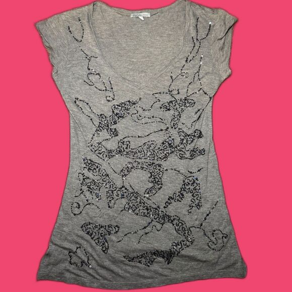 Size Small Beaded Y2K Charlotte Russe T-Shirt - Picture 1 of 3